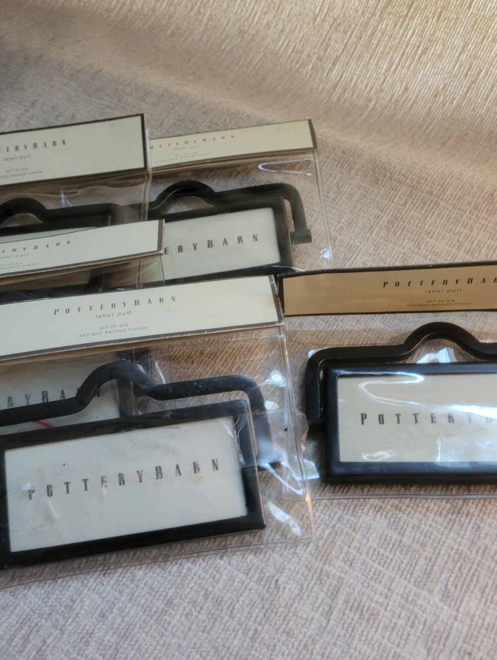 Pottery Barn Antique Bronze Label Pulls - Bronze/Black Finish (Set of 5) - Picture 5 of 12